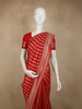 Dark Red Striped Zari Woven Design Banarasi Silk Saree with Zari Border