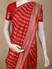 Dark Red Striped Zari Woven Design Banarasi Silk Saree with Zari Border