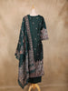 Dark Teal Green Floral Printed Cotton Salwar Suit