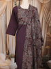 Dark Wine Floral printed Design Cotton Straight Cut Salwar Suit with Dupatta