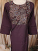 Dark Wine Floral printed Design Cotton Straight Cut Salwar Suit with Dupatta