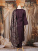 Dark Wine Floral printed Design Cotton Straight Cut Salwar Suit with Dupatta