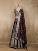 Dark Wine Purple Woven Design Banarasi Silk Lehenga