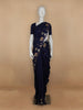 Dark Blue Elephant and Floral Designed Semi Tussar Saree - Diadem
