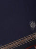 Dark Blue Floral Butta Fancy Cotton Saree - Diadem