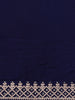 Dark Blue Floral Design Embroidered Georgette Saree - Diadem