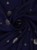 Dark Blue Floral Design Embroidered Georgette Saree - Diadem