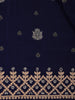 Dark Blue Floral Design Embroidered Georgette Saree - Diadem
