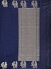 Dark Blue Floral Designed Banarasi Silk Saree
