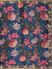 Dark Blue Floral Designed Satin Saree - Diadem