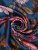 Dark Blue Floral Designed Satin Saree - Diadem