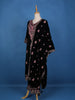 Dark Blue Floral Designed Velvet Salwar Suit - Diadem