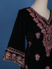 Dark Blue Floral Designed Velvet Salwar Suit - Diadem