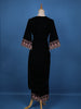 Dark Blue Floral Designed Velvet Salwar Suit - Diadem