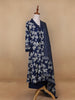 Dark Blue Floral Designed Cotton Salwar Suit - Diadem