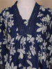 Dark Blue Floral Designed Cotton Salwar Suit - Diadem