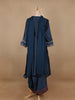 Dark Blue Floral Printed Semi Silk Salwar Suit