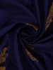Dark Blue Floral Woven Pure Kanchipuram Silk Saree - Diadem
