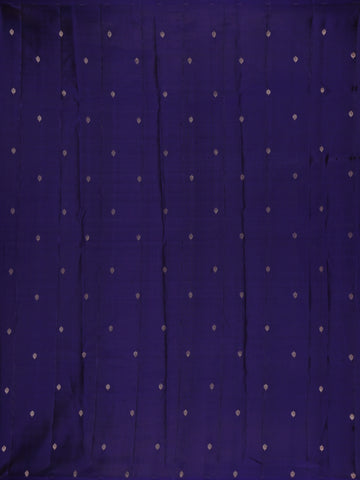 Dark Blue Floral Woven Pure Kanchipuram Silk Saree - Diadem