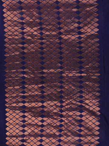 Dark Blue Floral Woven Silk saree - Diadem