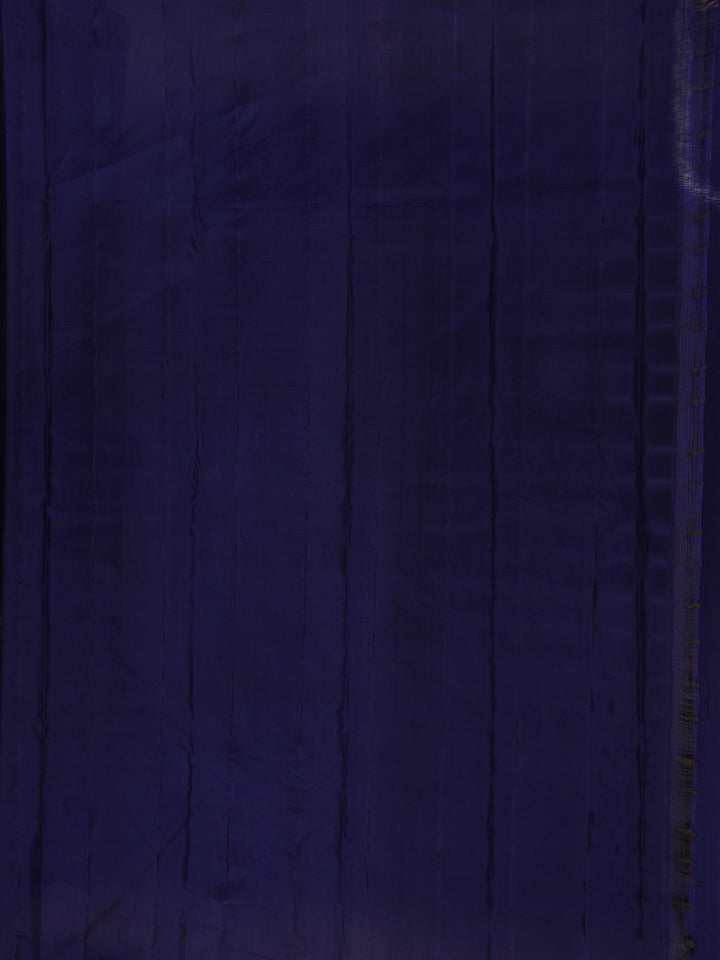 Dark Blue Floral Woven Silk saree - Diadem