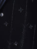 Dark Blue Floral Designed Men's Suit - Diadem