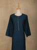 Dark Blue Plain Cotton Rayon Kurti - Diadem