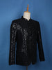 Dark Blue Sequin Designed Jodhpuri Men's Suit