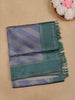 Dark Blue Striped Design Tissue Silk Saree - Diadem