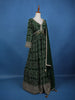 Dark Green Floral Design Bead And Printed Work Georgette Gown - Diadem