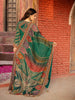 Dark Green Floral Design Crepe Palazzo Salwar Suit - Diadem