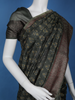 Dark Green Floral Designed Chanderi Cotton Saree - Diadem