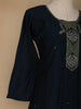 Dark Green Floral Designed Cotton Salwar Suit - Diadem