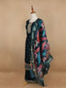 Dark Green Floral Designed Semi Silk Salwar Suit - Diadem