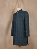 Dark Green Floral Designed Sherwani Suit for Reception