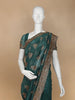 Dark Green Floral Embroidery Chiffon Silk Saree - Diadem