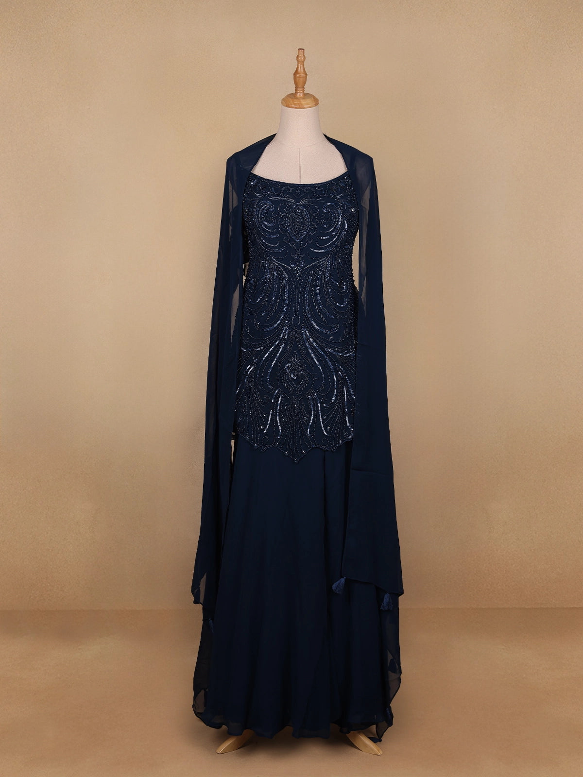 Dark Green Floral Embroidery Georgette Palazzo Salwar Suit - Diadem