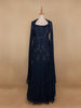 Dark Green Floral Embroidery Georgette Palazzo Salwar Suit - Diadem