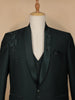 Dark Green Floral Embroidery Men's Suit - Diadem
