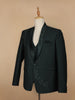 Dark Green Floral Embroidery Men's Suit - Diadem