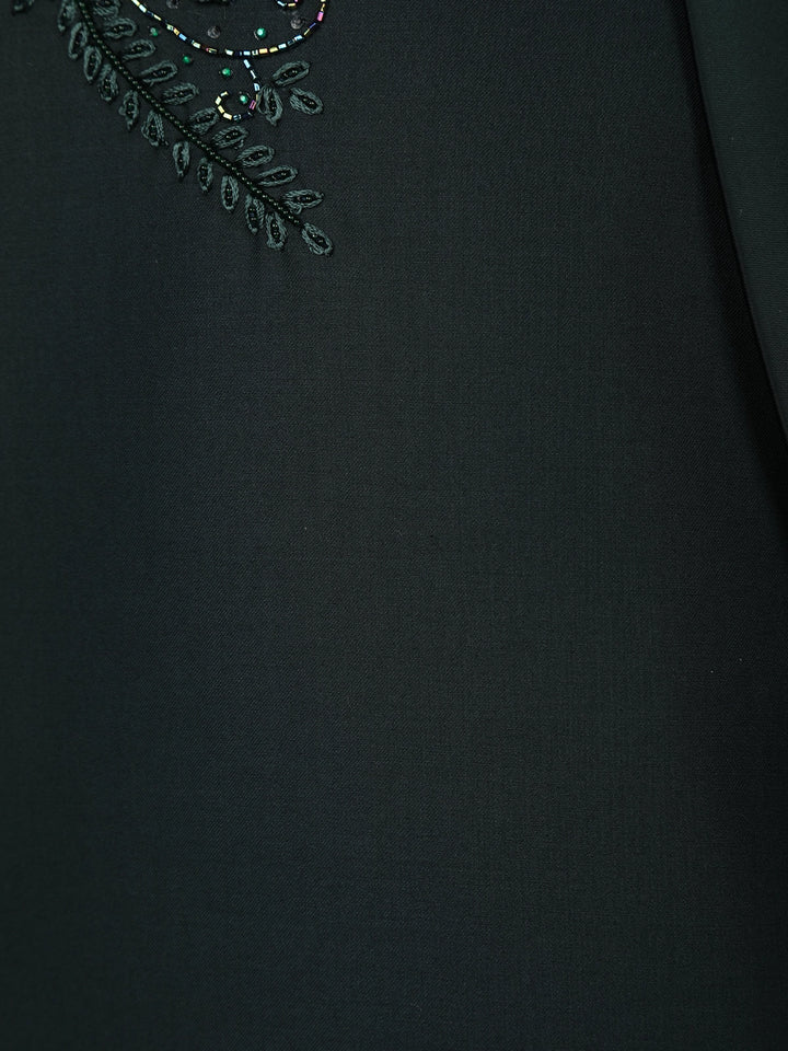 Dark Green Floral Embroidery Men's Suit - Diadem
