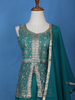 Dark Green Floral Motif Sequins Georgette Palazzo Salwar Suit