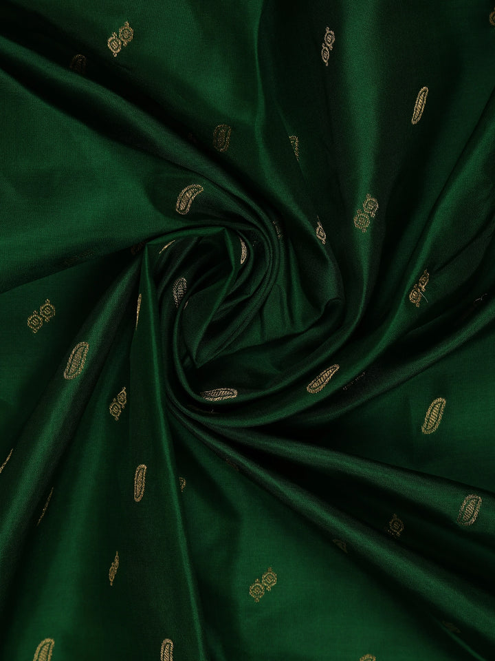 Dark Green Floral Woven Silk saree - Diadem