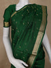 Dark Green Floral Woven Silk saree - Diadem