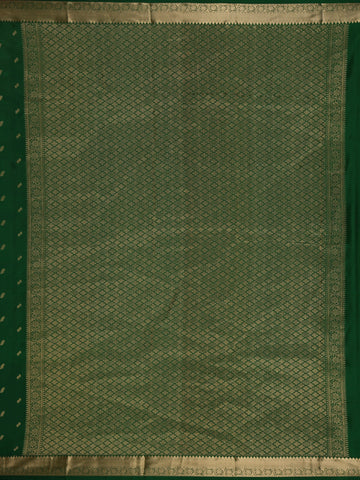 Dark Green Floral Woven Silk saree - Diadem