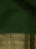 Dark Green Floral Woven Silk saree - Diadem