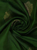 Dark Green Floral Woven Silk saree - Diadem