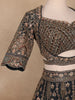 Dark Green Georgette Floral Designed Bridal Lehenga - Diadem