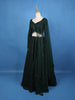 Dark Green Net Sequins And Floral Embroidery Bridesmaid Lehenga - Diadem