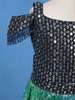 Dark Green Sequins Beaded Net Lehenga Paired with Dupatta